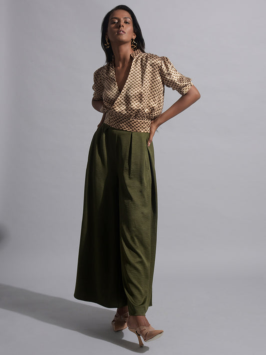 Sepia Hues Silk Top